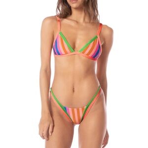 Maaji Striped Mule Trinity Regular Rise V Front Bikini Bottom